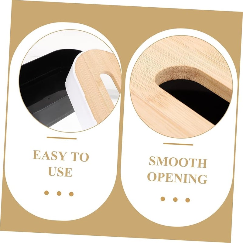 حامل صندوق المناديل الأسود تصميم ياباني بسيط لمنظم المناديل للمكتب المنزلي - Image 5